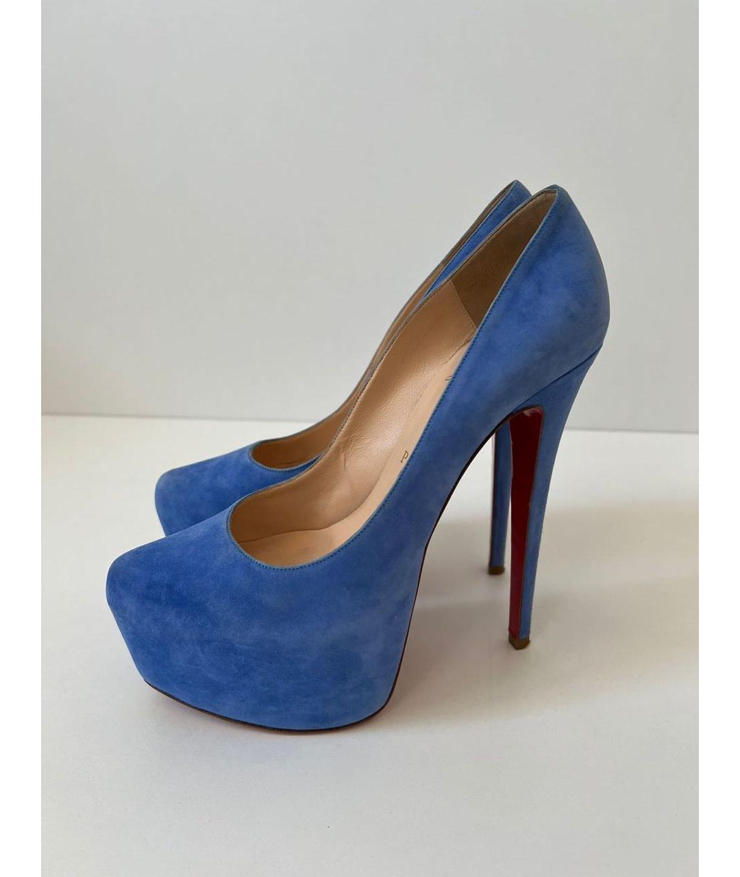 CHRISTIAN LOUBOUTIN Синие замшевые туфли, фото 2