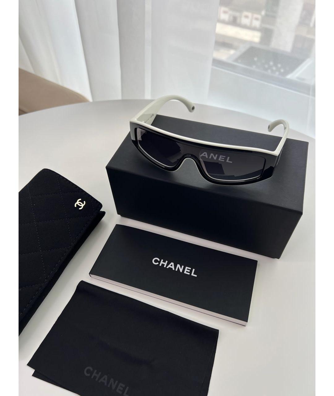 CHANEL Черные пластиковые солнцезащитные очки, фото 4