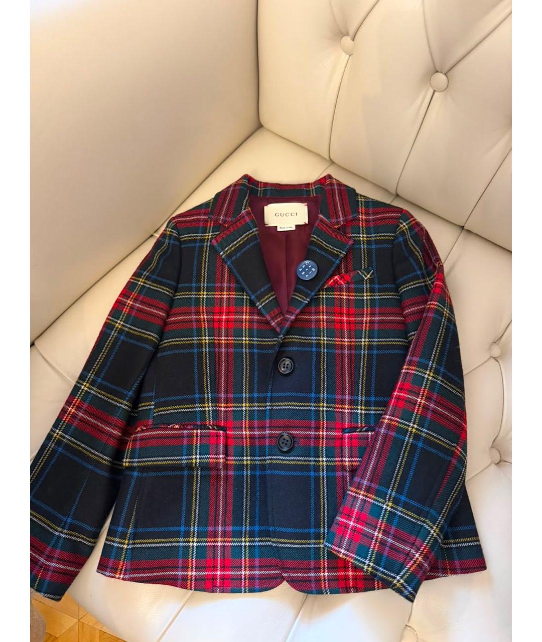 GUCCI Бордовый шерстяной жакет / жилет, фото 4