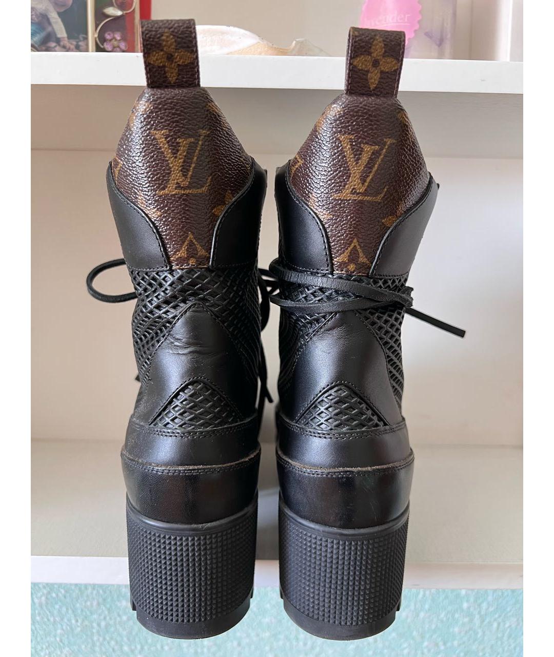 LOUIS VUITTON Черные кожаные ботинки, фото 4