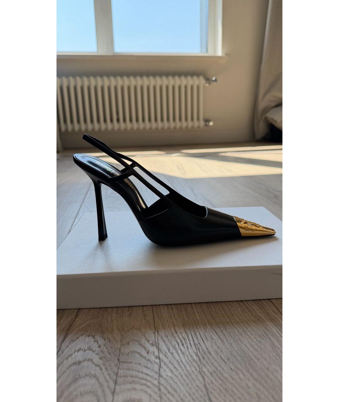 SAINT LAURENT Черные кожаные туфли, фото 7