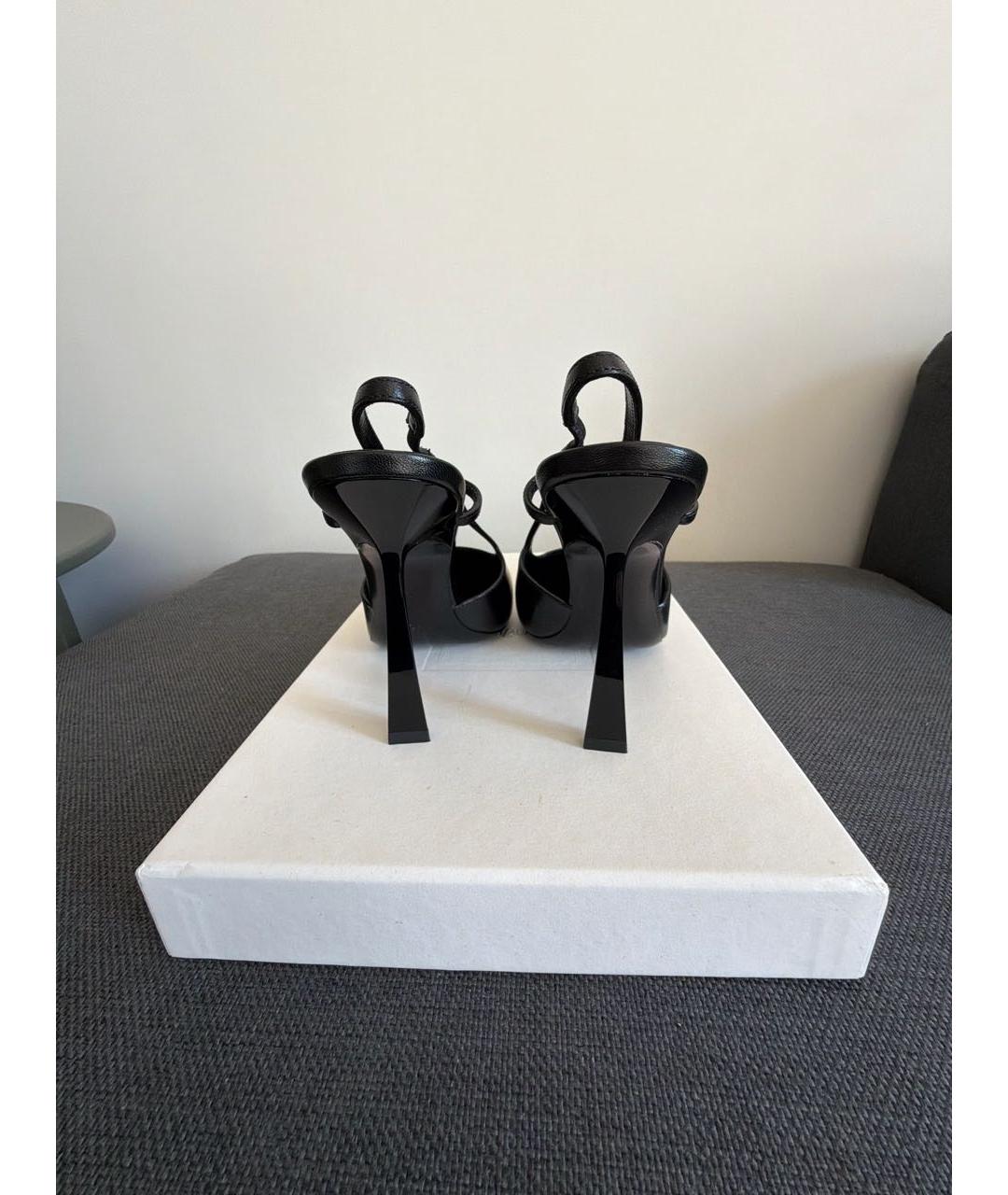 SAINT LAURENT Черные кожаные туфли, фото 4