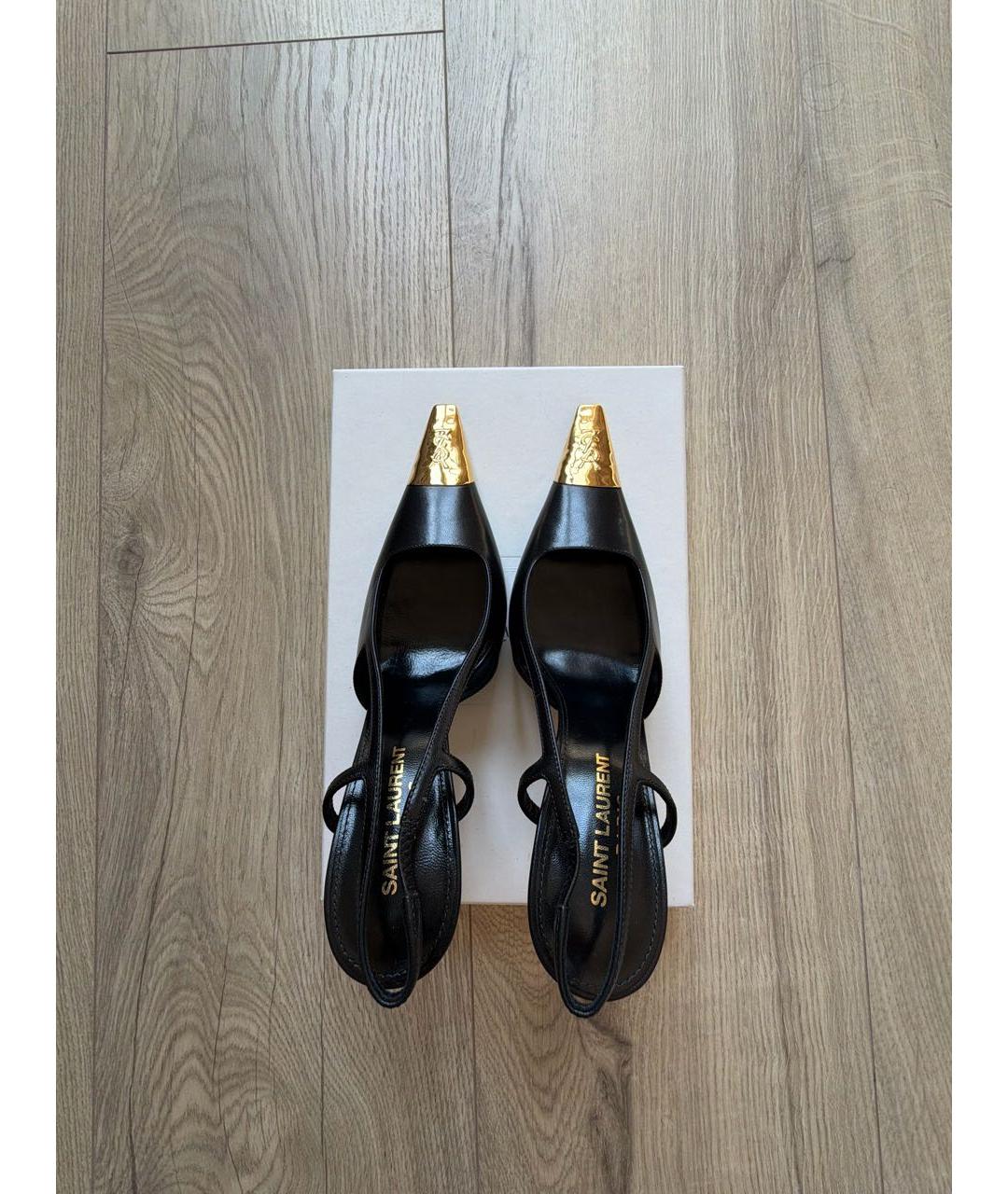 SAINT LAURENT Черные кожаные туфли, фото 3