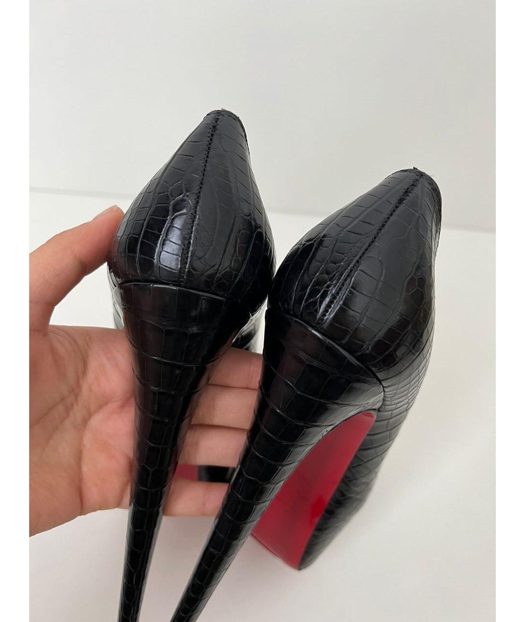 CHRISTIAN LOUBOUTIN Черные кожаные туфли, фото 6