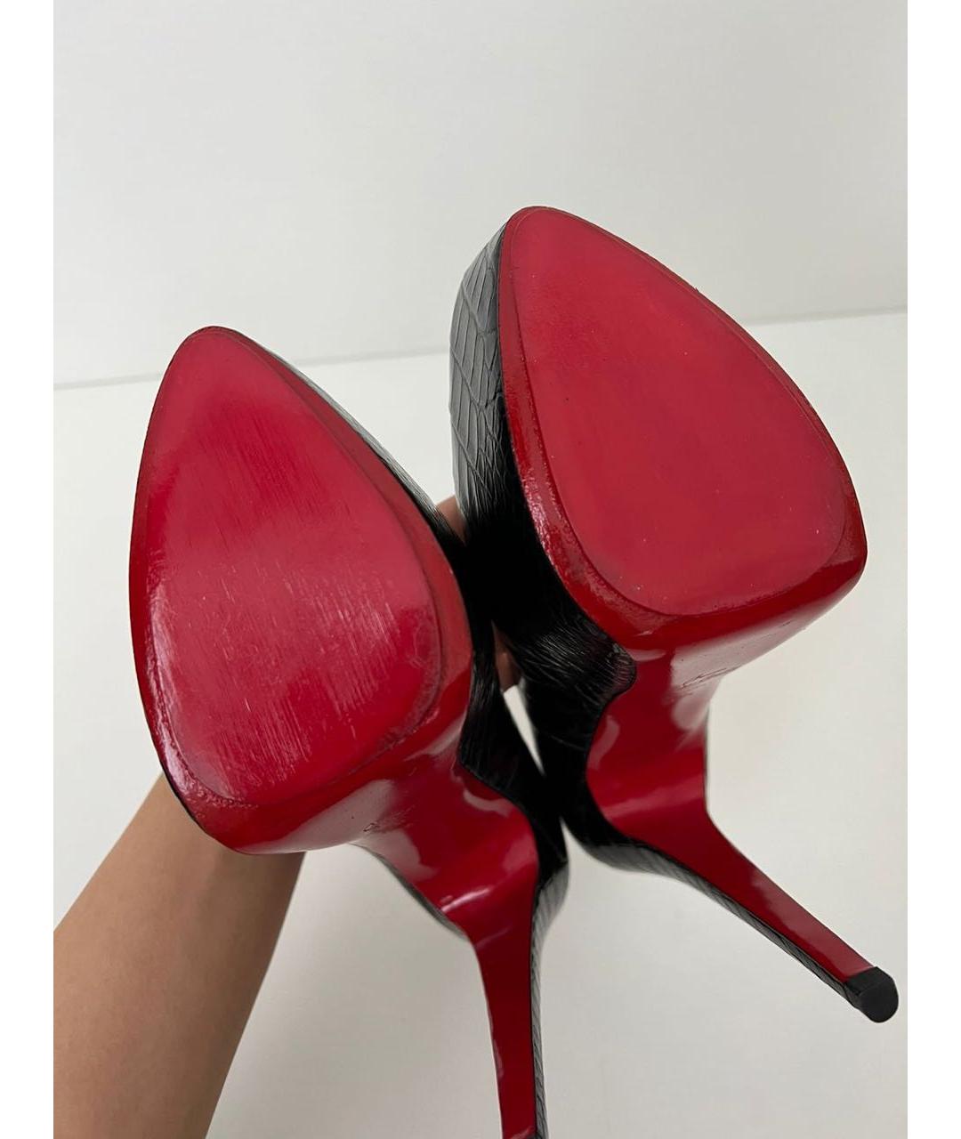 CHRISTIAN LOUBOUTIN Черные кожаные туфли, фото 7