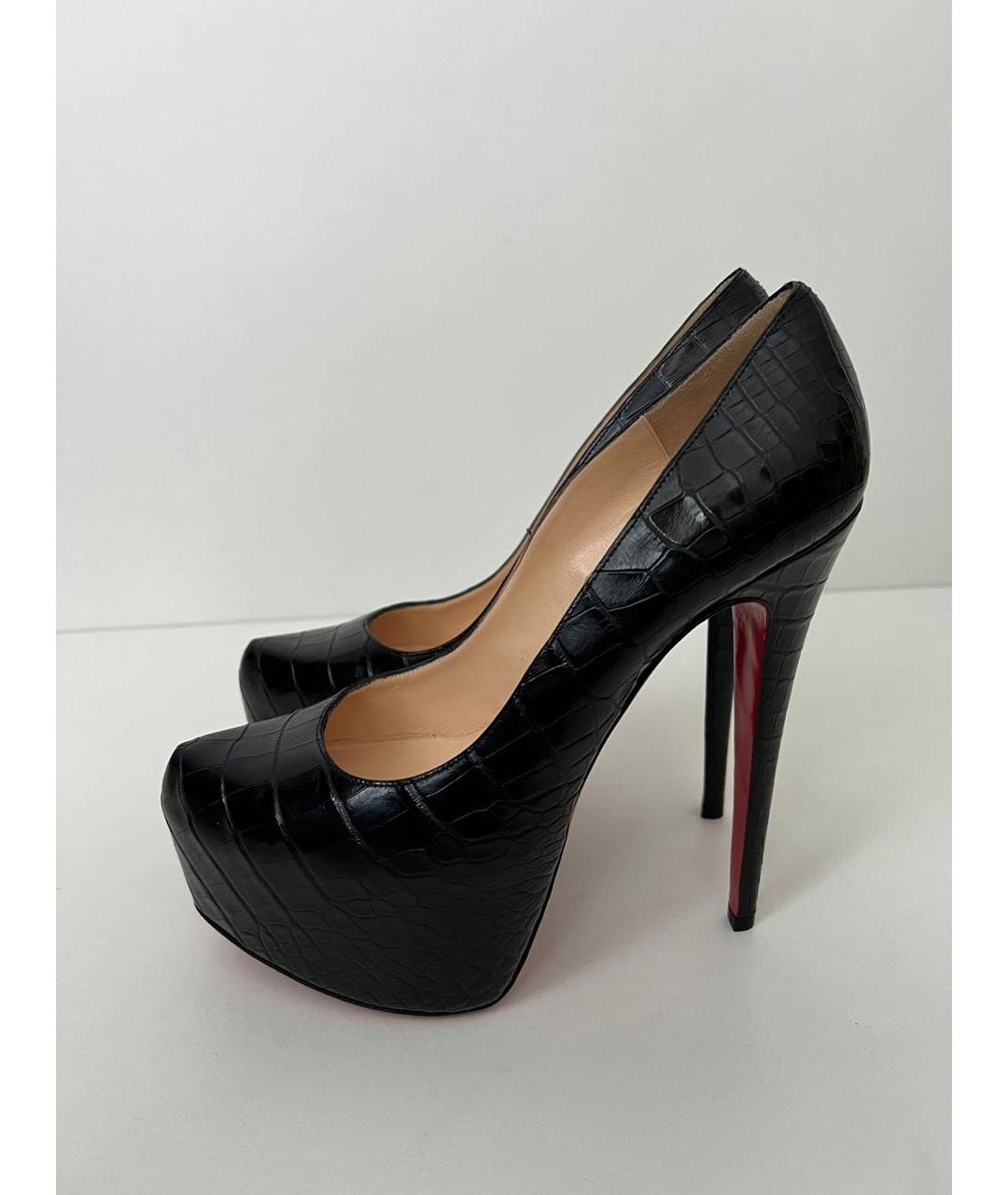 CHRISTIAN LOUBOUTIN Черные кожаные туфли, фото 3