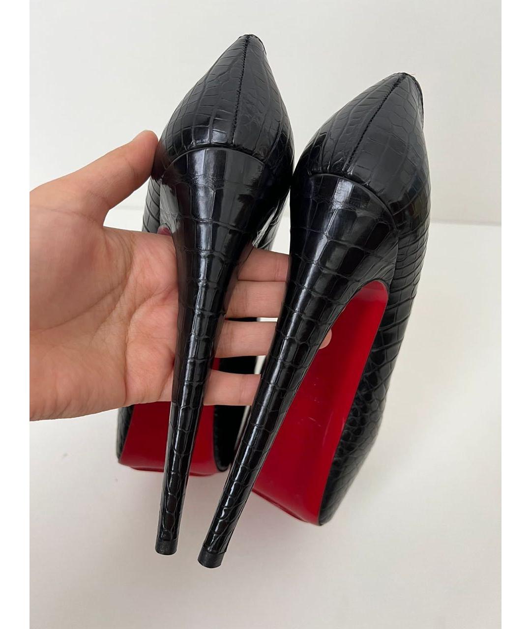 CHRISTIAN LOUBOUTIN Черные кожаные туфли, фото 5