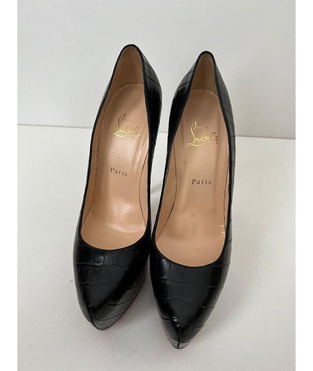 CHRISTIAN LOUBOUTIN Черные кожаные туфли, фото 4