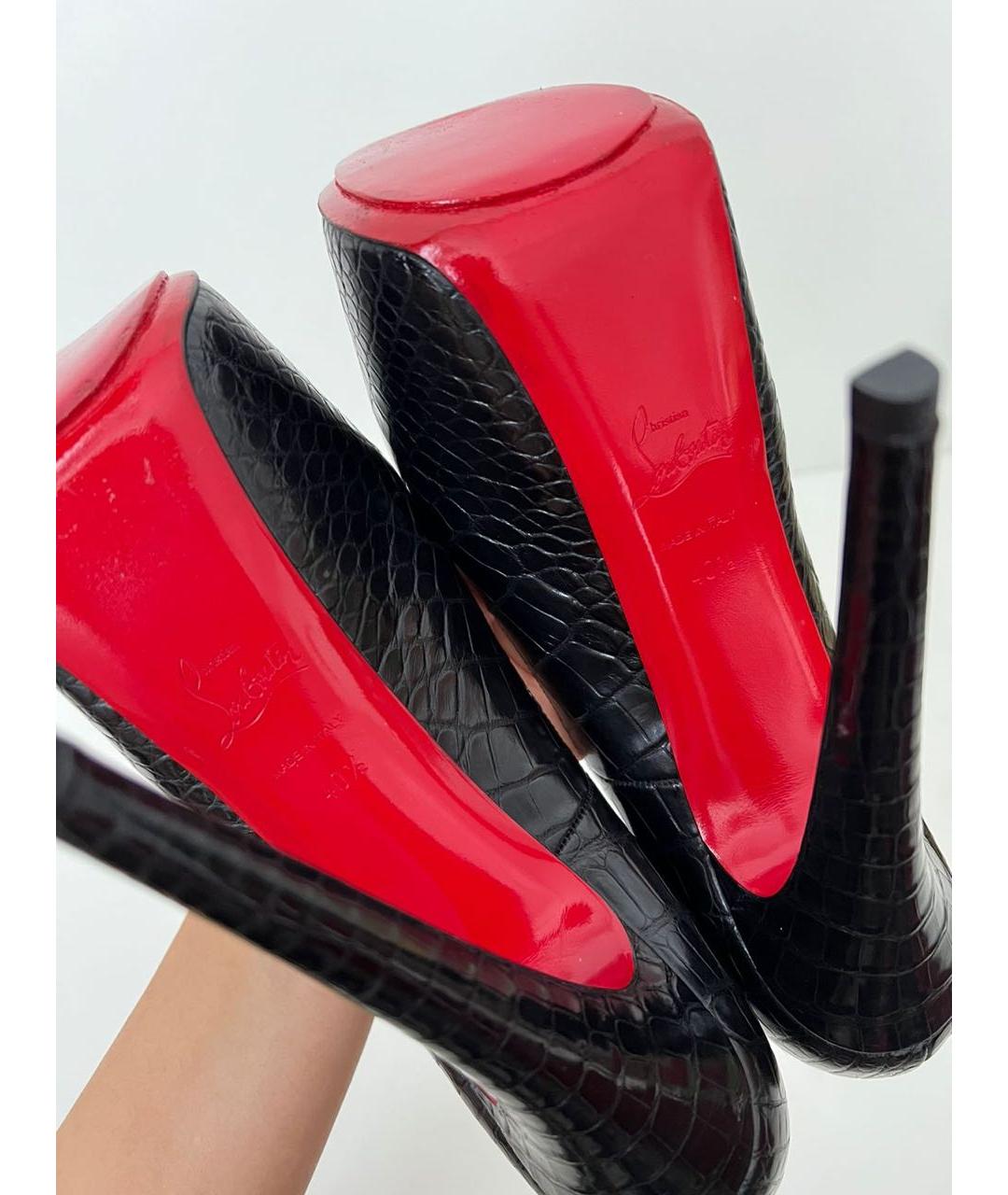 CHRISTIAN LOUBOUTIN Черные кожаные туфли, фото 8