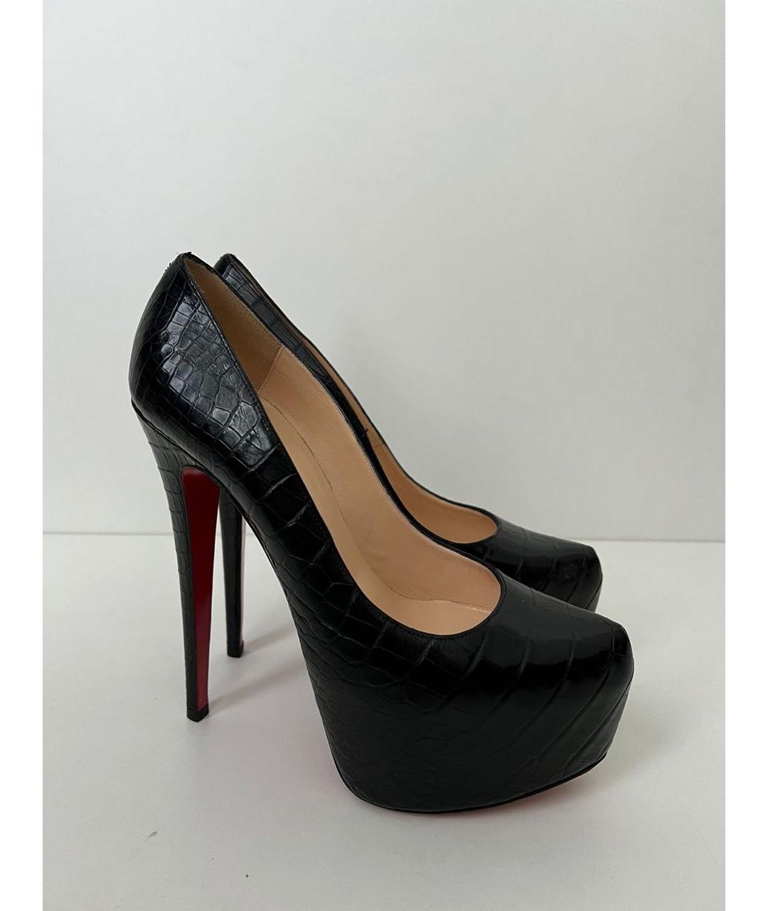 CHRISTIAN LOUBOUTIN Черные кожаные туфли, фото 9