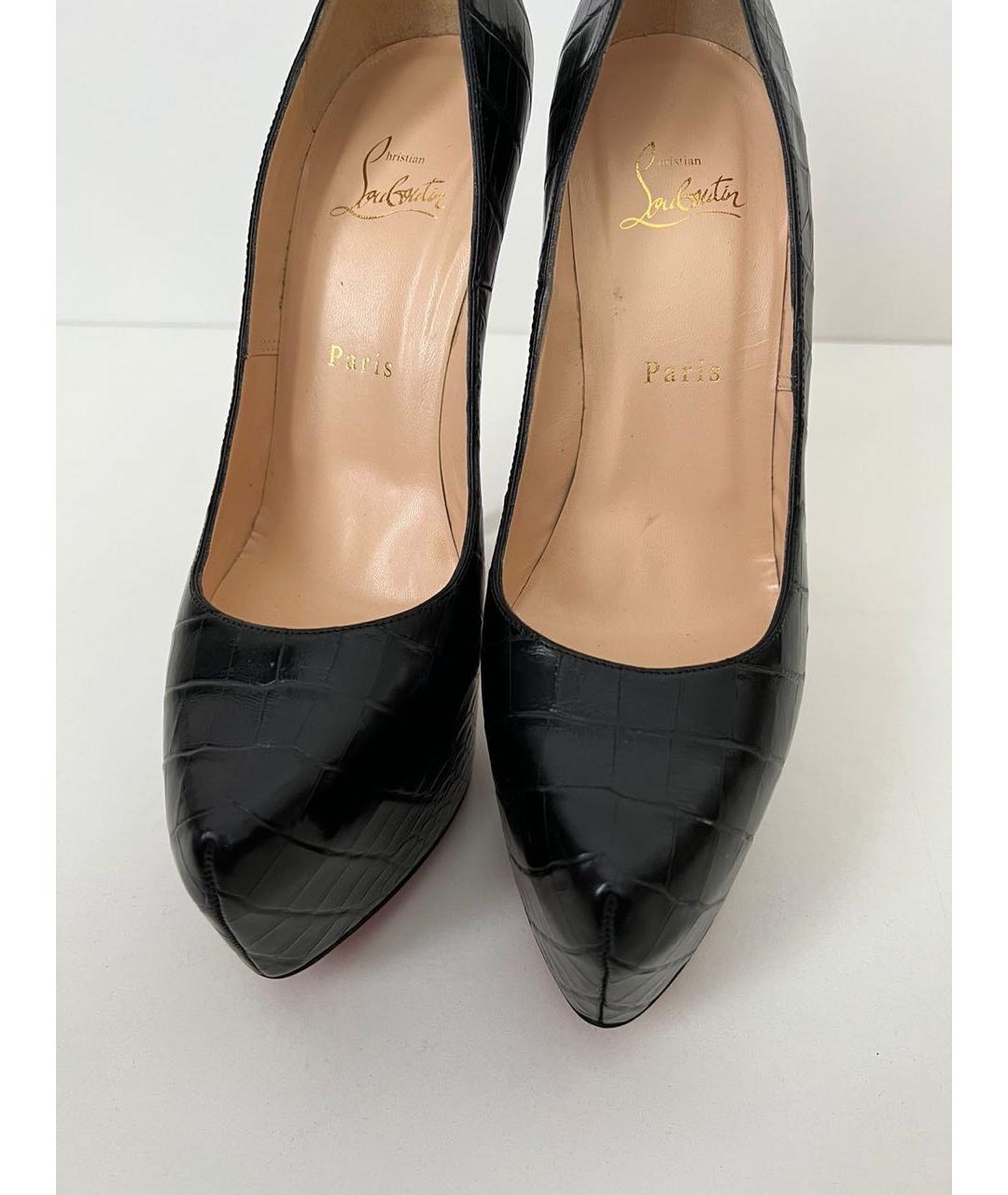 CHRISTIAN LOUBOUTIN Черные кожаные туфли, фото 2