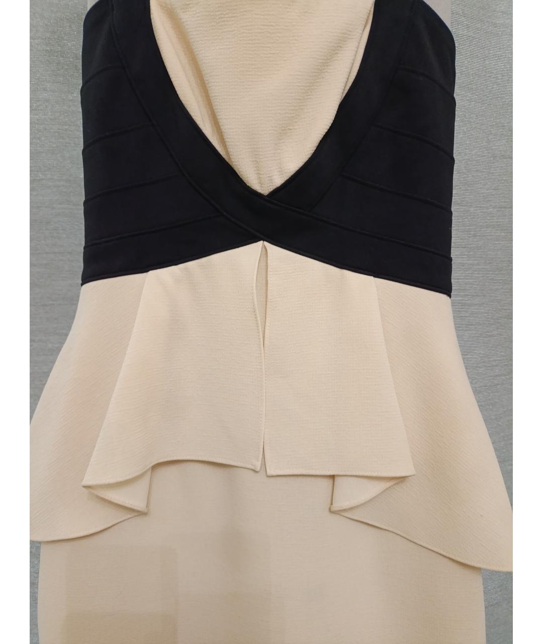 BCBG MAXAZRIA Бежевое полиэстеровое коктейльное платье, фото 5