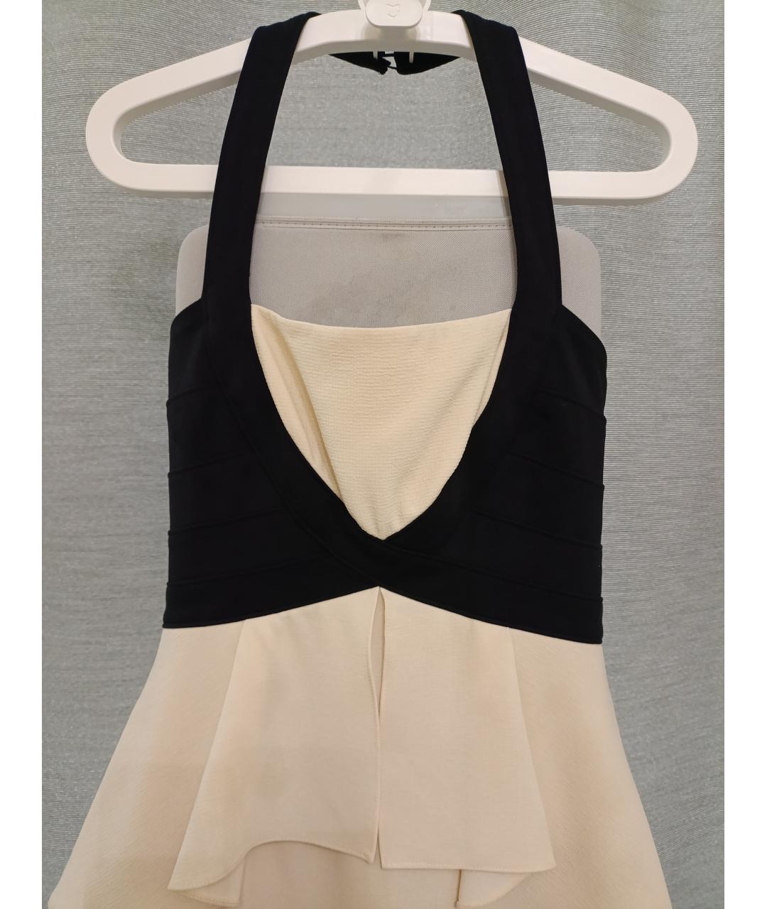 BCBG MAXAZRIA Бежевое полиэстеровое коктейльное платье, фото 4