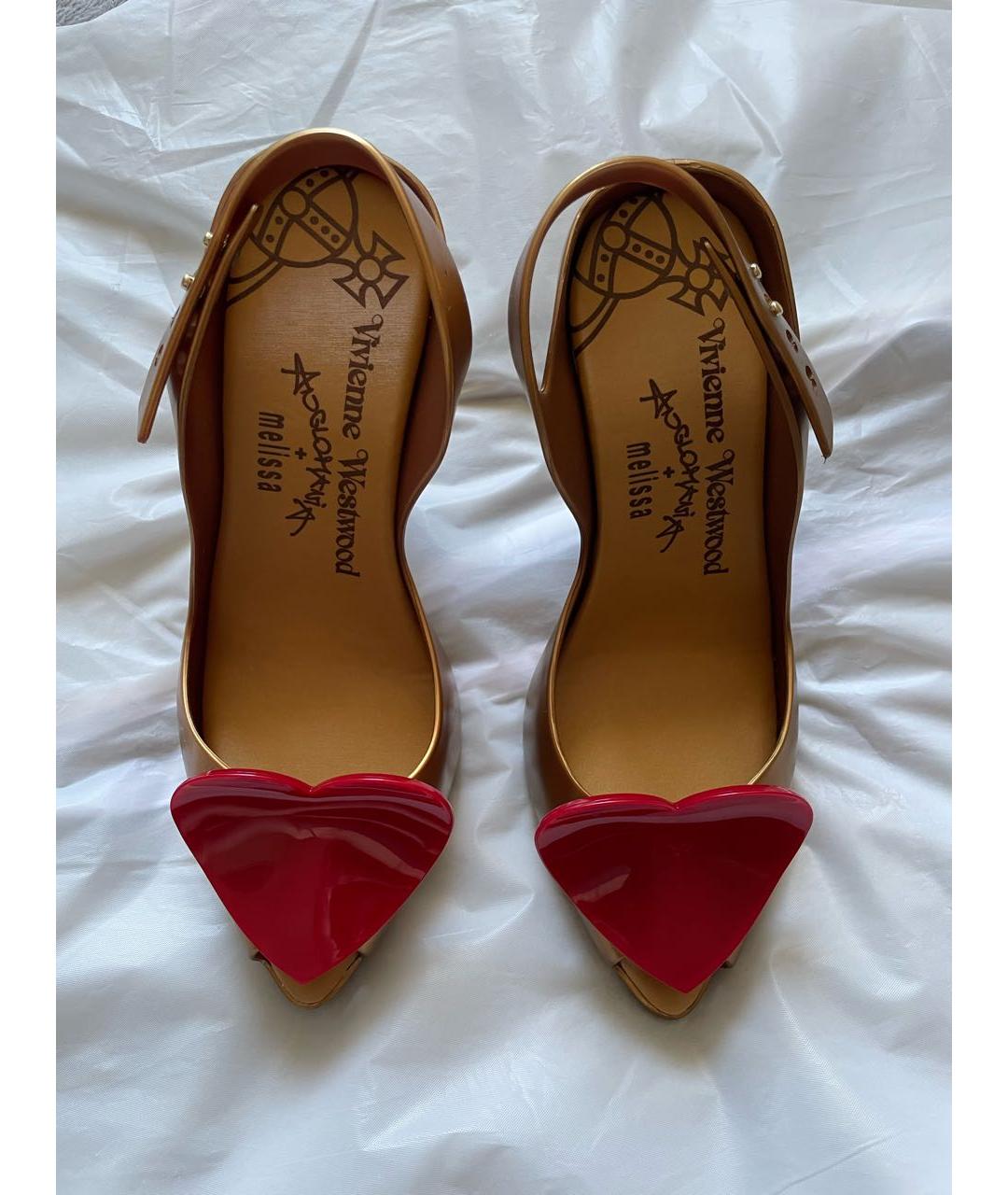 VIVIENNE WESTWOOD Золотые резиновые туфли, фото 2