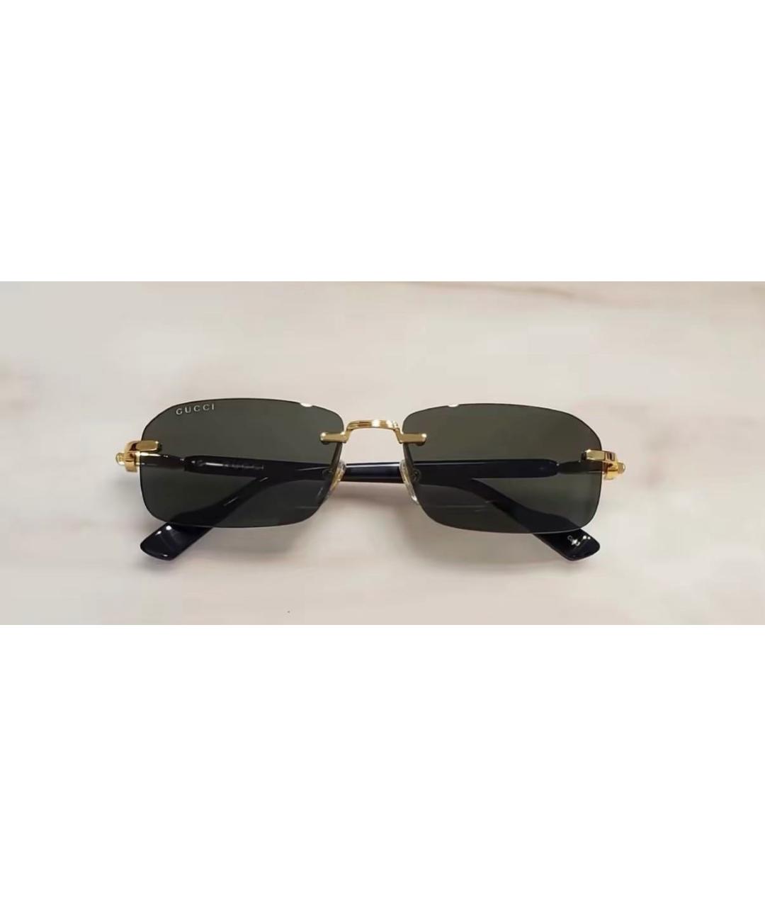 GUCCI Черные металлические солнцезащитные очки, фото 4