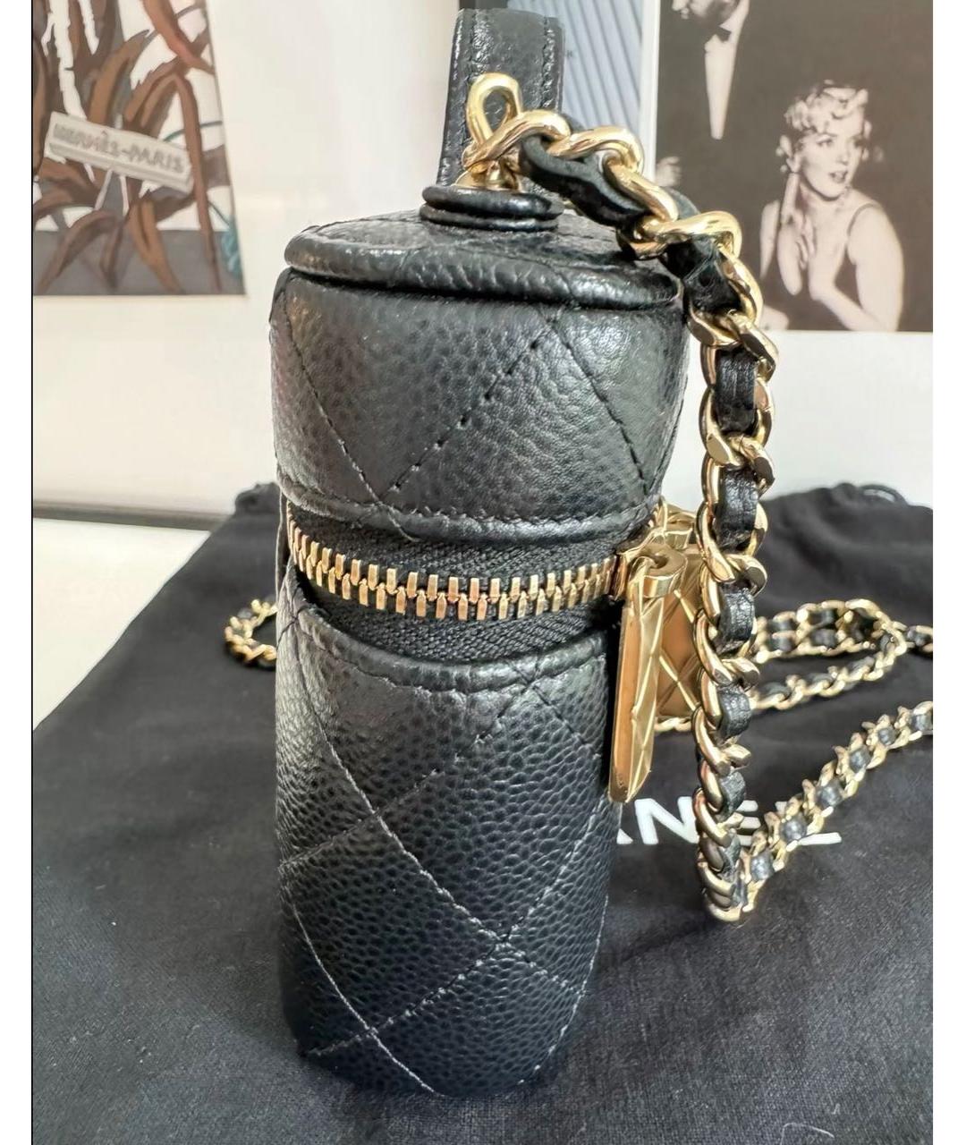 CHANEL Черная кожаная сумка через плечо, фото 4