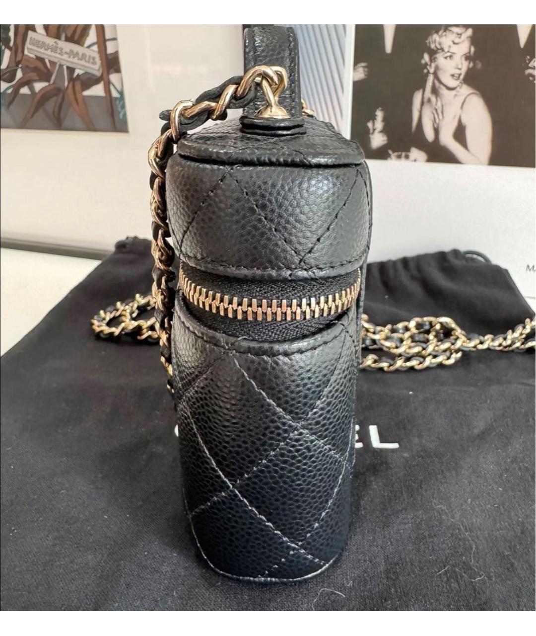 CHANEL Черная кожаная сумка через плечо, фото 3