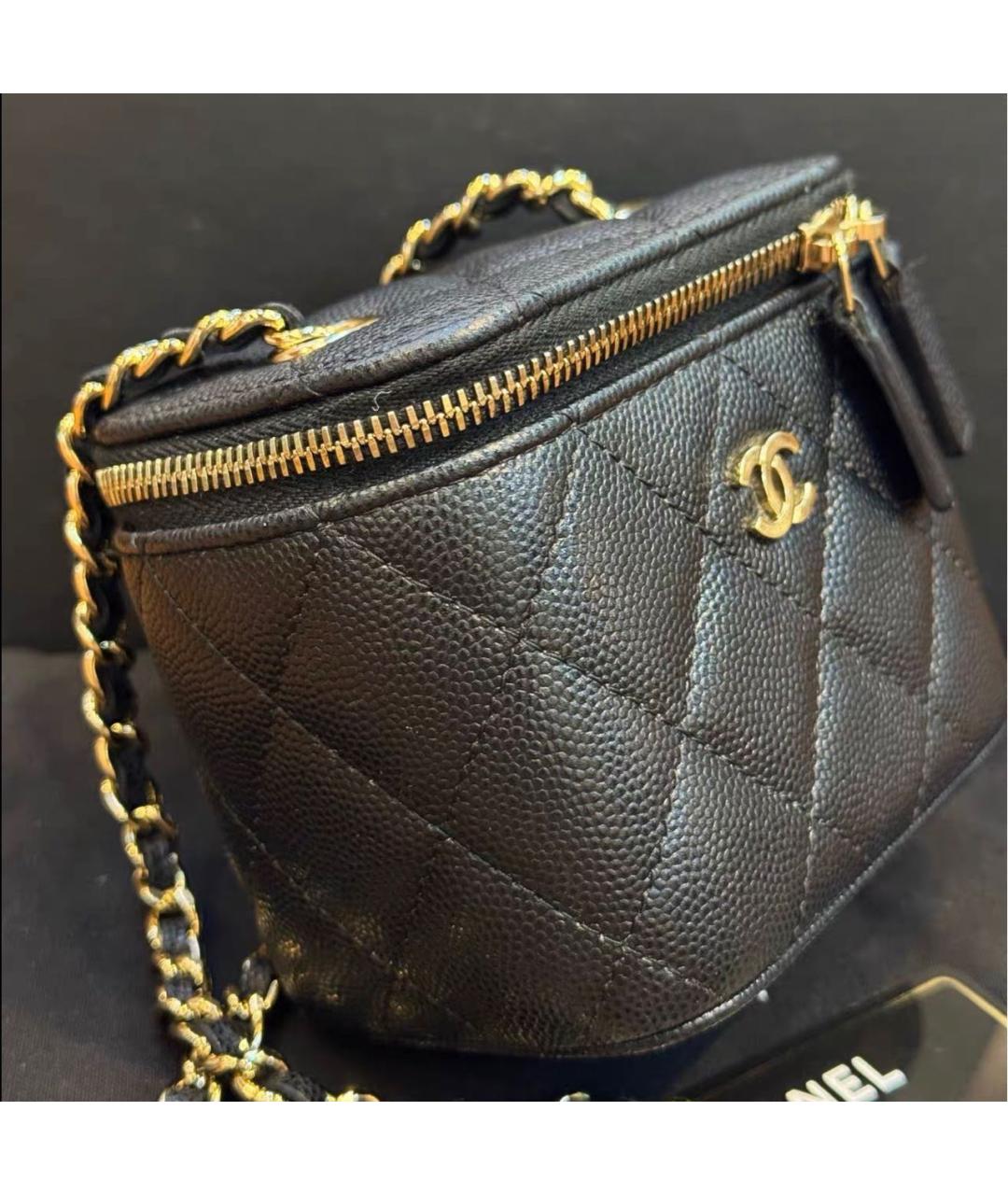 CHANEL Черная кожаная сумка через плечо, фото 3