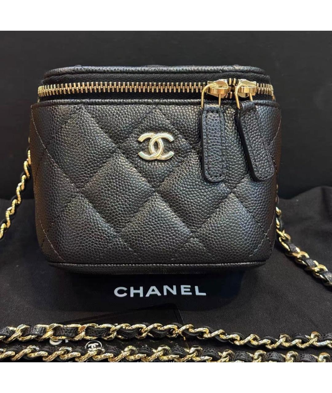 CHANEL Черная кожаная сумка через плечо, фото 7