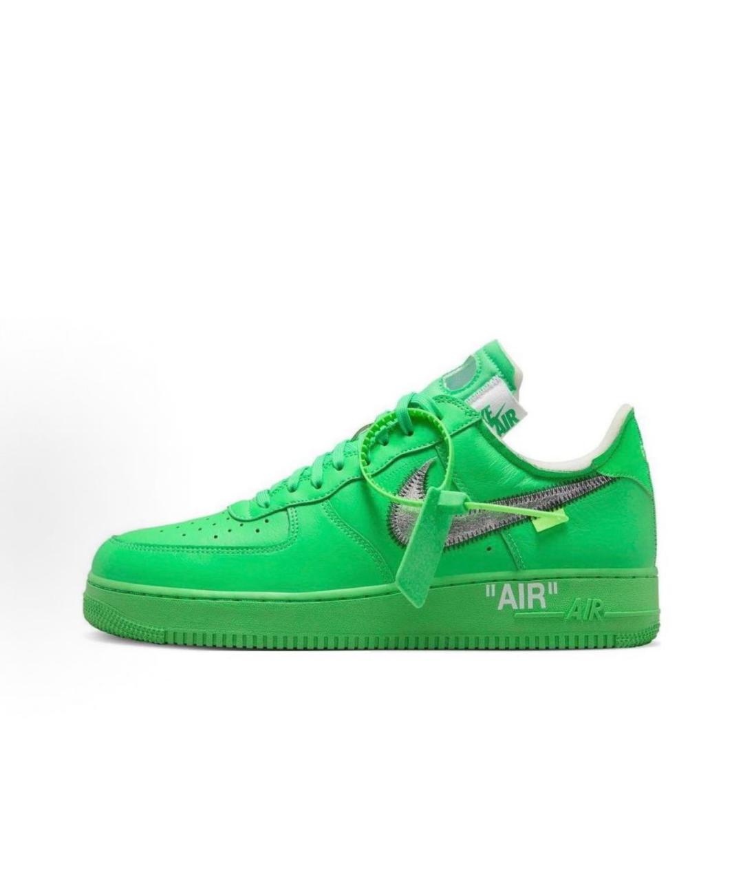 NIKE X OFF-WHITE Зеленые кожаные низкие кроссовки / кеды, фото 2