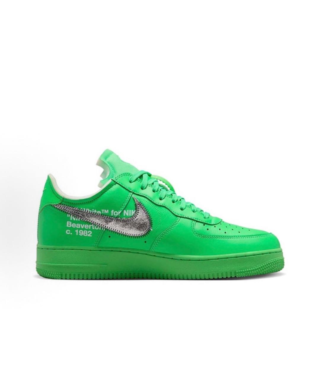 NIKE X OFF-WHITE Зеленые кожаные низкие кроссовки / кеды, фото 3