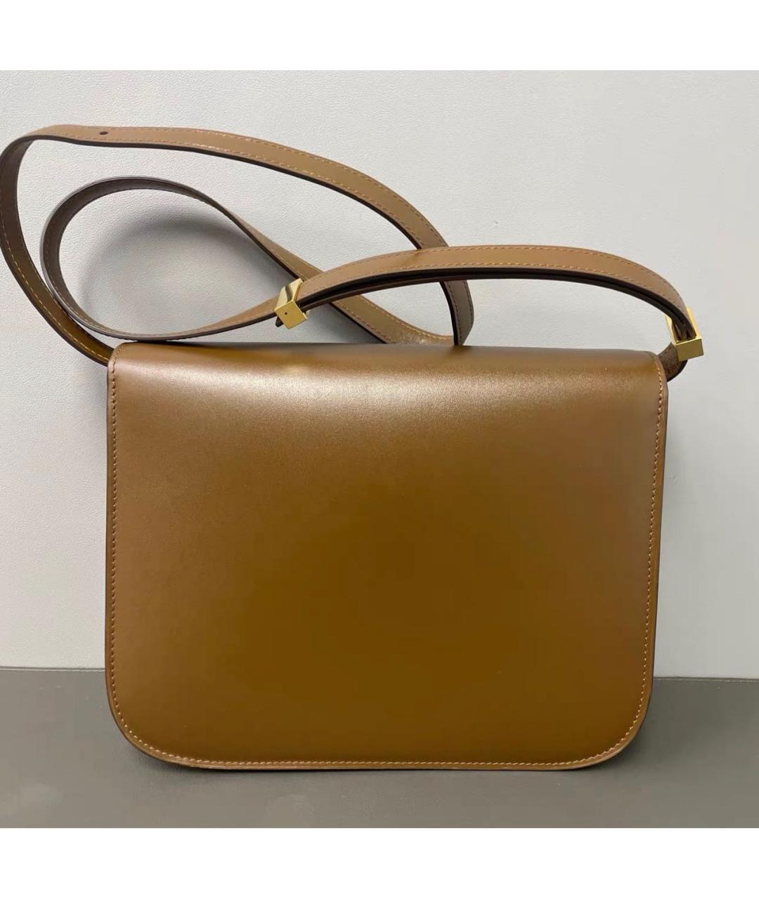 CELINE Коричневая кожаная сумка через плечо, фото 2