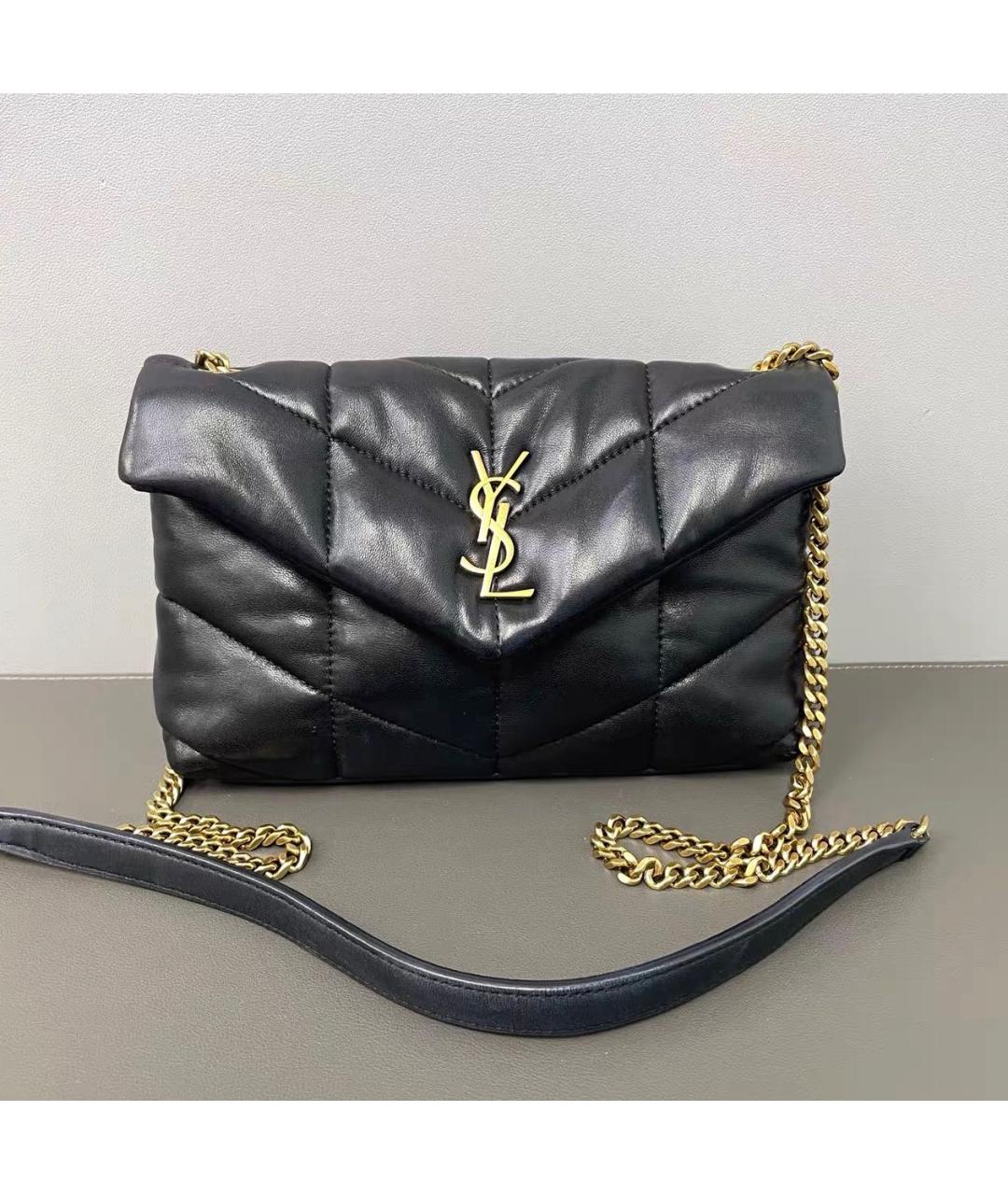 SAINT LAURENT Черная кожаная сумка тоут, фото 9