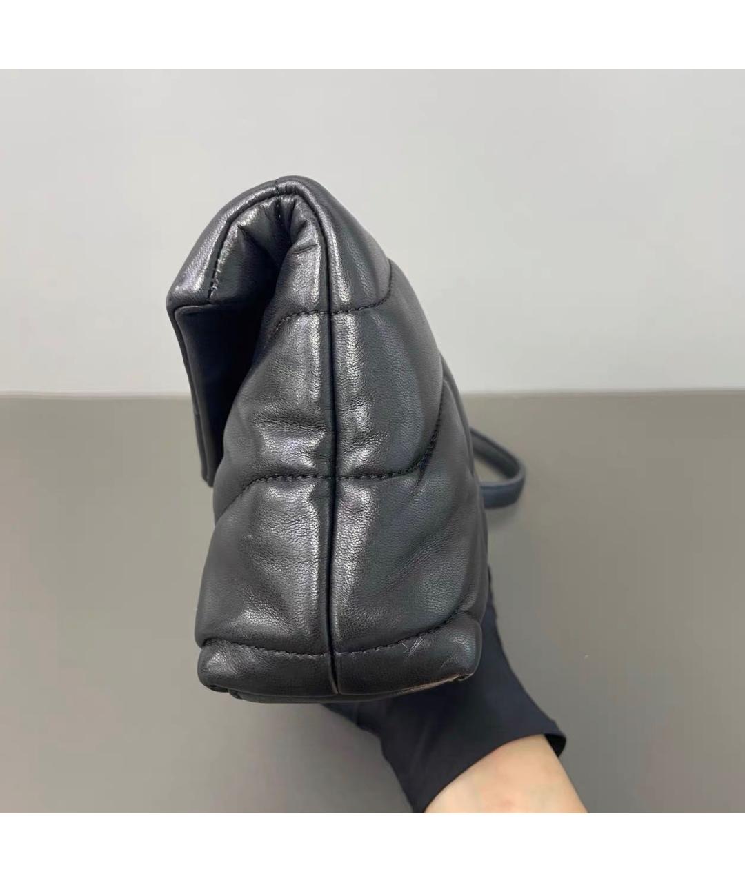 SAINT LAURENT Черная кожаная сумка тоут, фото 3