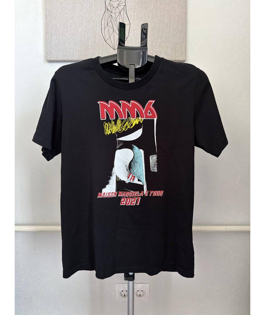 MM6 MAISON MARGIELA Черная хлопковая футболка, фото 3