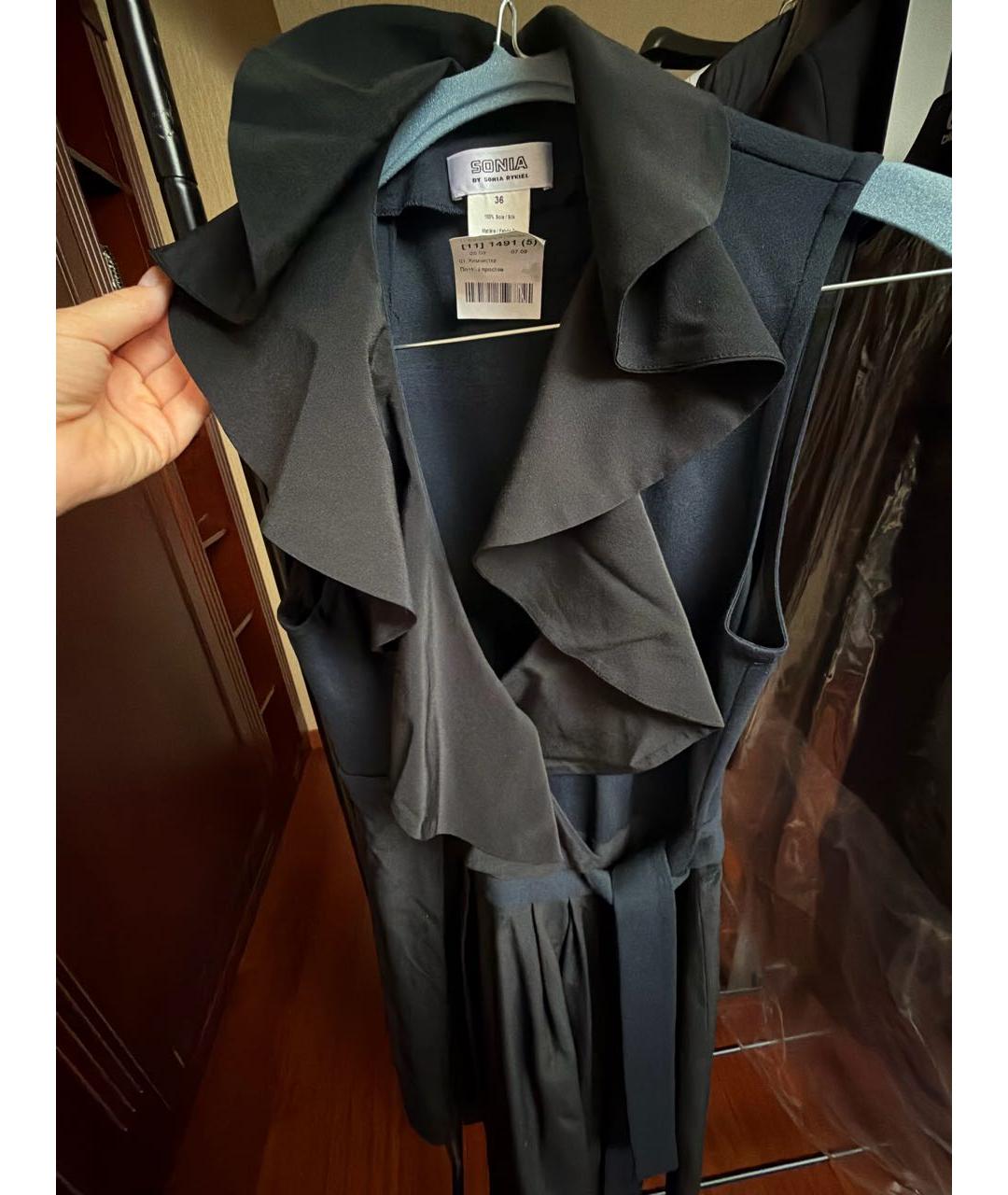 SONIA RYKIEL Черное вискозное коктейльное платье, фото 4