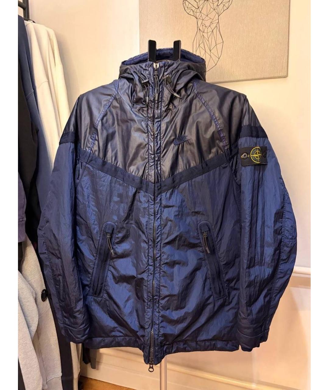 STONE ISLAND Темно-синяя хлопковая куртка, фото 3