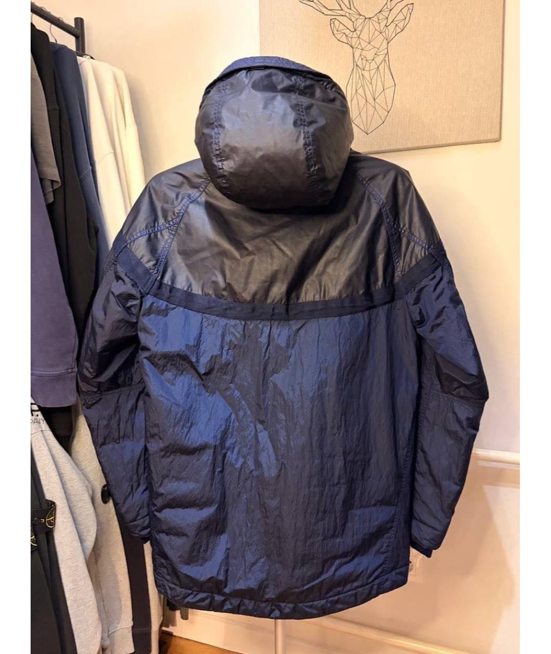 STONE ISLAND Темно-синяя хлопковая куртка, фото 2