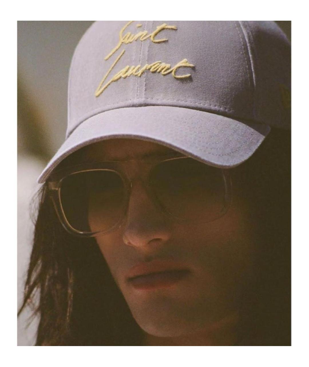SAINT LAURENT Серая хлопковая кепка, фото 6