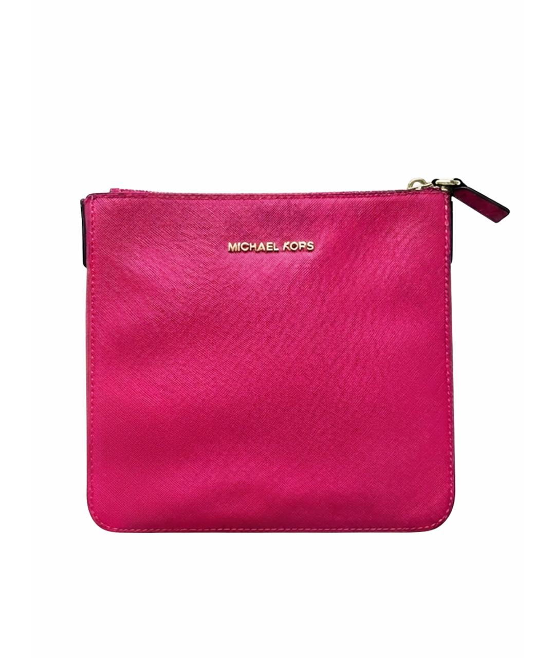 MICHAEL KORS Фуксия кожаная сумка через плечо, фото 1