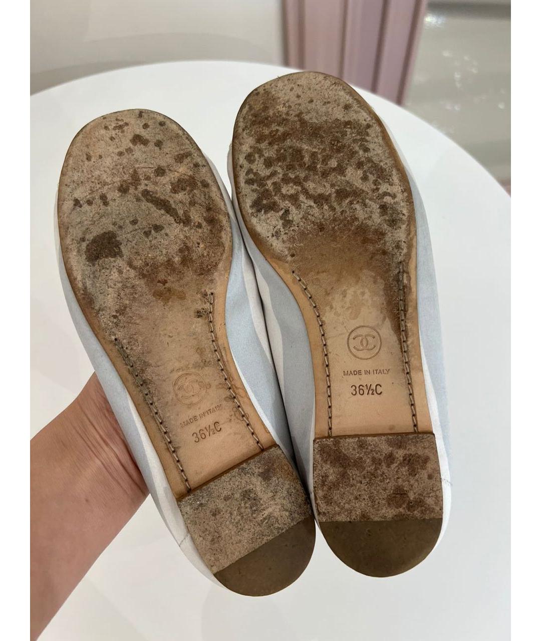 CHANEL Серые текстильные балетки, фото 5