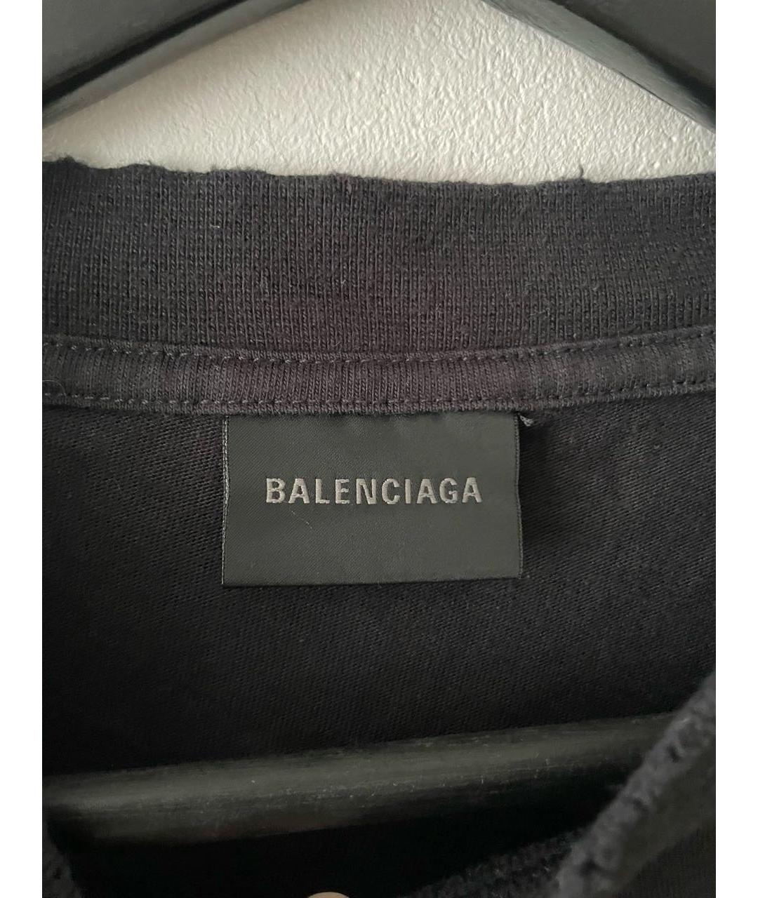 BALENCIAGA Черная хлопковая футболка, фото 3