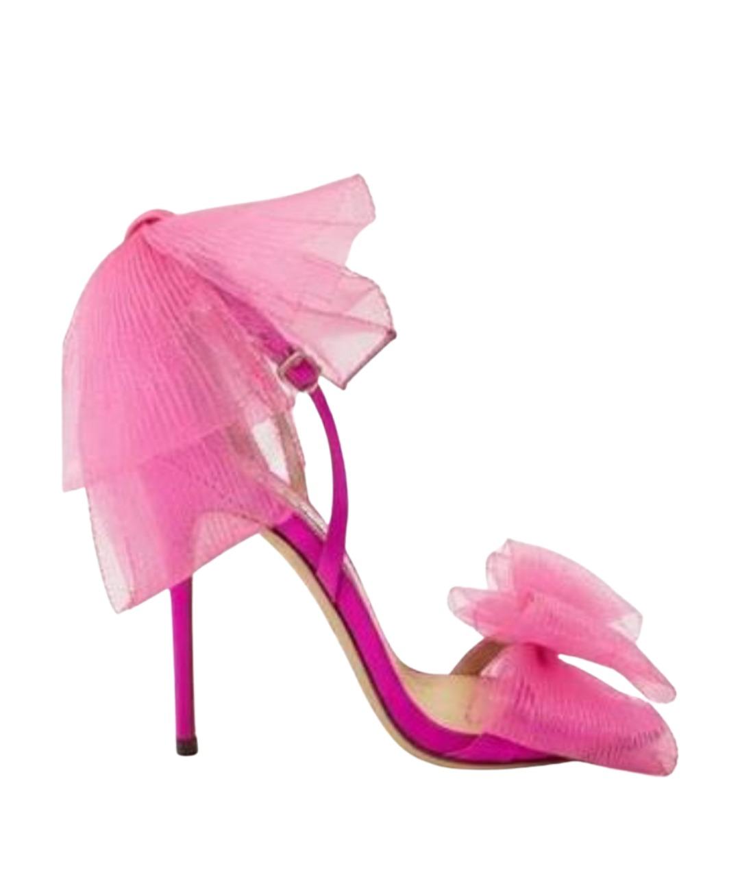 JIMMY CHOO Фуксия текстильные босоножки, фото 1