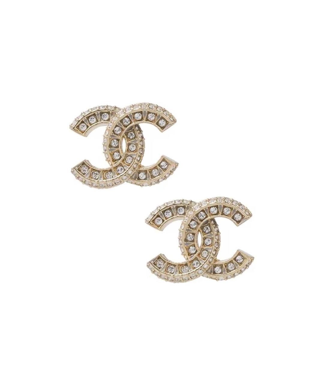 CHANEL Золотые металлические серьги, фото 1