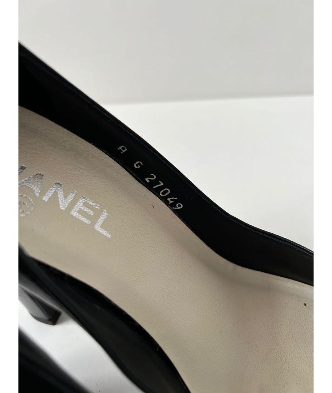 CHANEL Черные кожаные туфли, фото 6