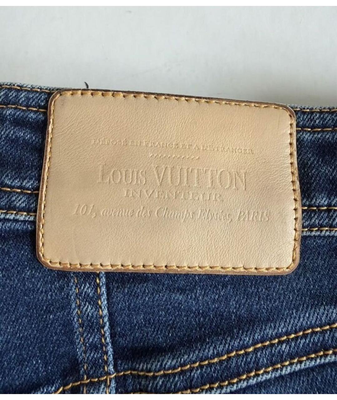 LOUIS VUITTON Синие хлопковые джинсы слим, фото 3