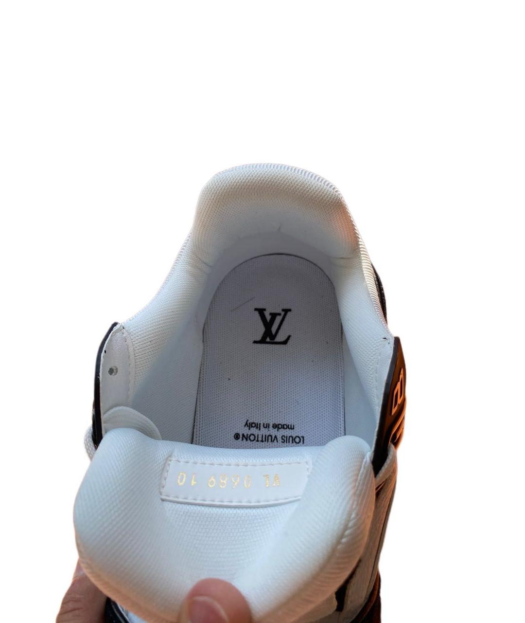 LOUIS VUITTON Белые кожаные низкие кроссовки / кеды, фото 7