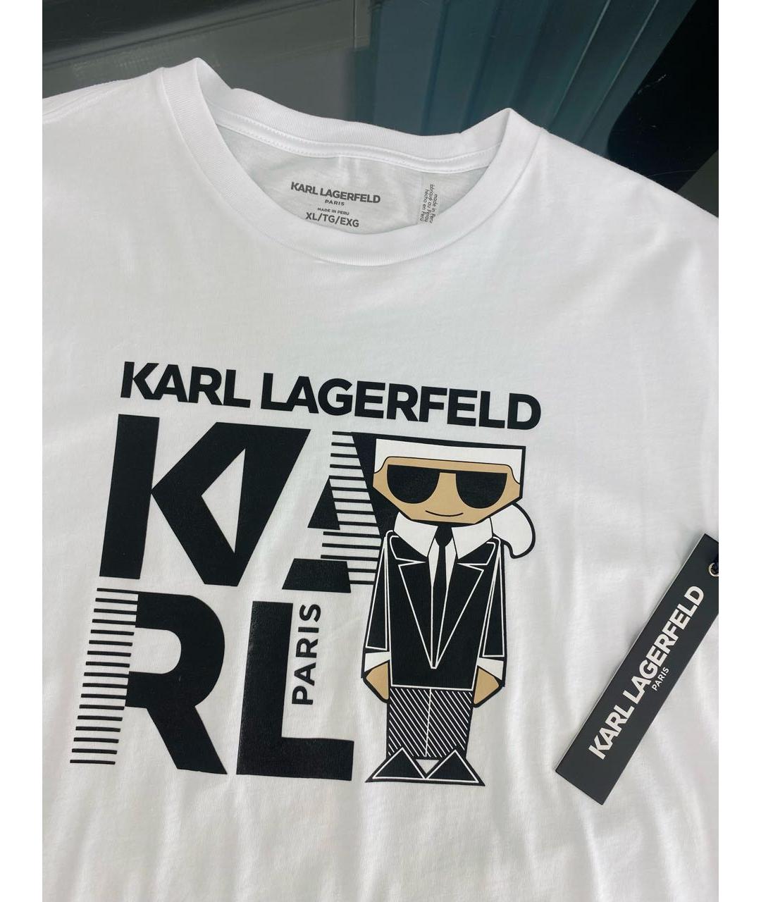 KARL LAGERFELD Белая хлопковая футболка, фото 3
