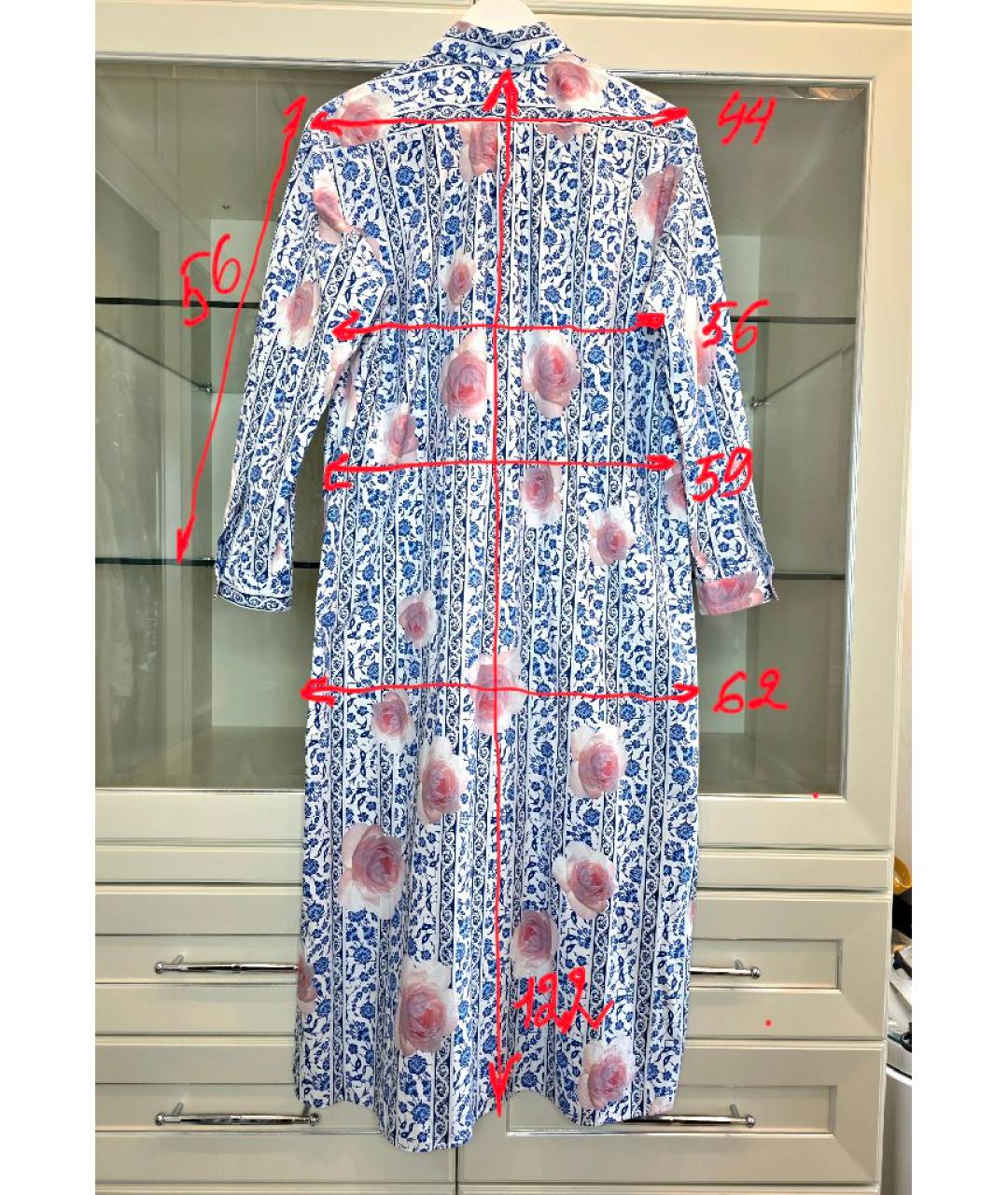 WEEKEND MAX MARA Мульти хлопковое повседневное платье, фото 7