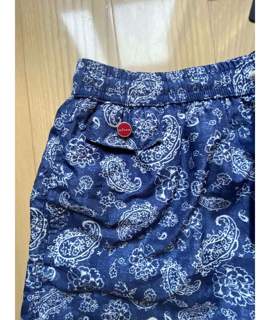 KITON Синие полиэстеровые шорты, фото 4