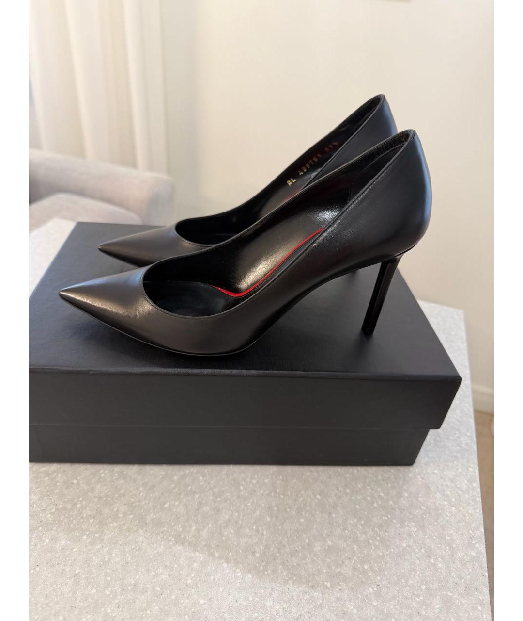 SAINT LAURENT Черные кожаные туфли, фото 5