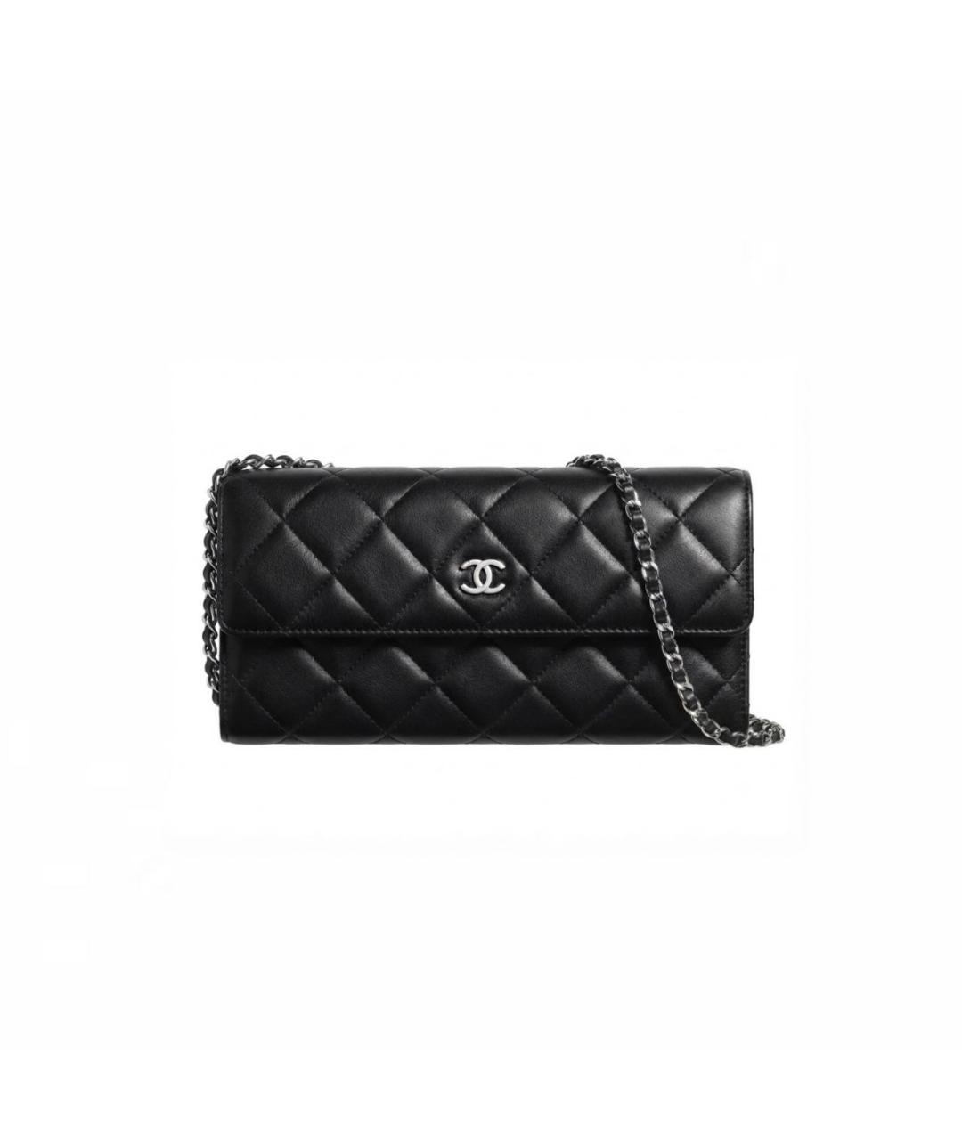 CHANEL Черная кожаная сумка через плечо, фото 6