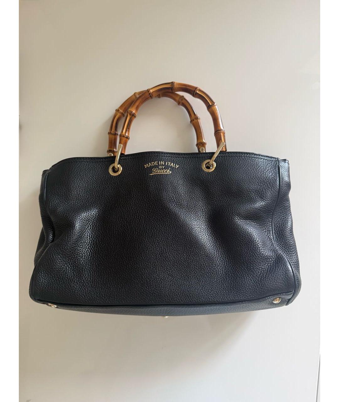 GUCCI Черная кожаная сумка с короткими ручками, фото 9