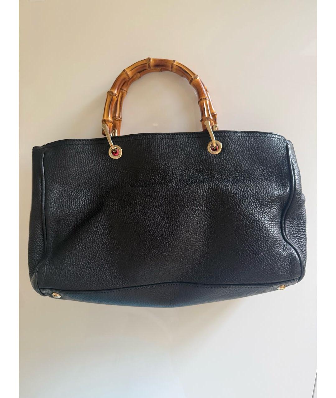 GUCCI Черная кожаная сумка с короткими ручками, фото 3