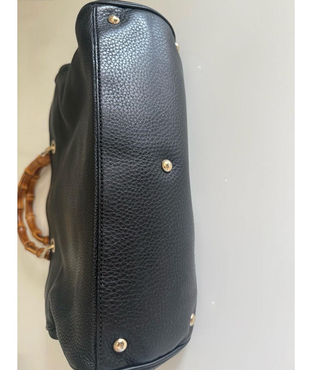 GUCCI Черная кожаная сумка с короткими ручками, фото 7