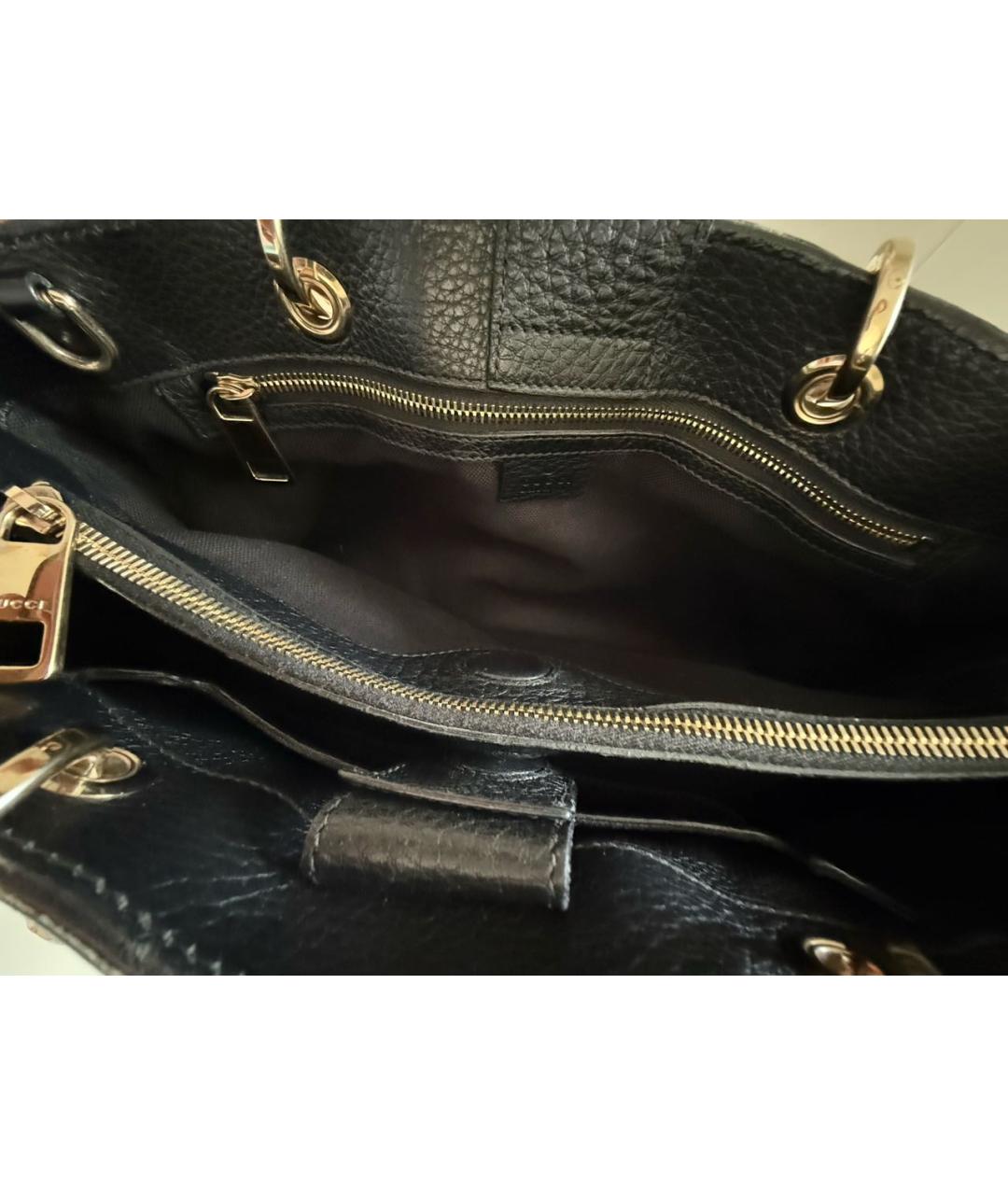 GUCCI Черная кожаная сумка с короткими ручками, фото 4